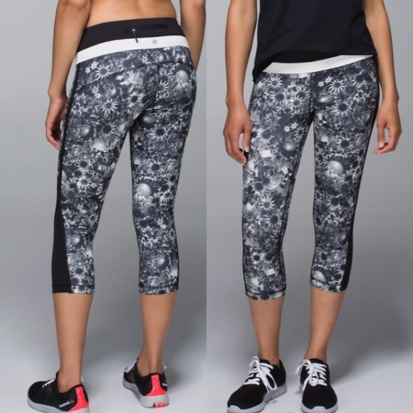 lululemon athletica Pants - Lululemon Up the Pace Floral Crop Leggings, size 4